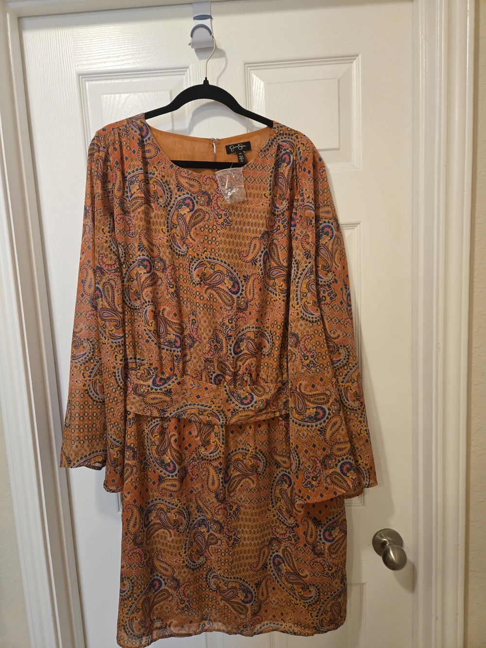Jessica Simpson Orange Paisley Mini Dress